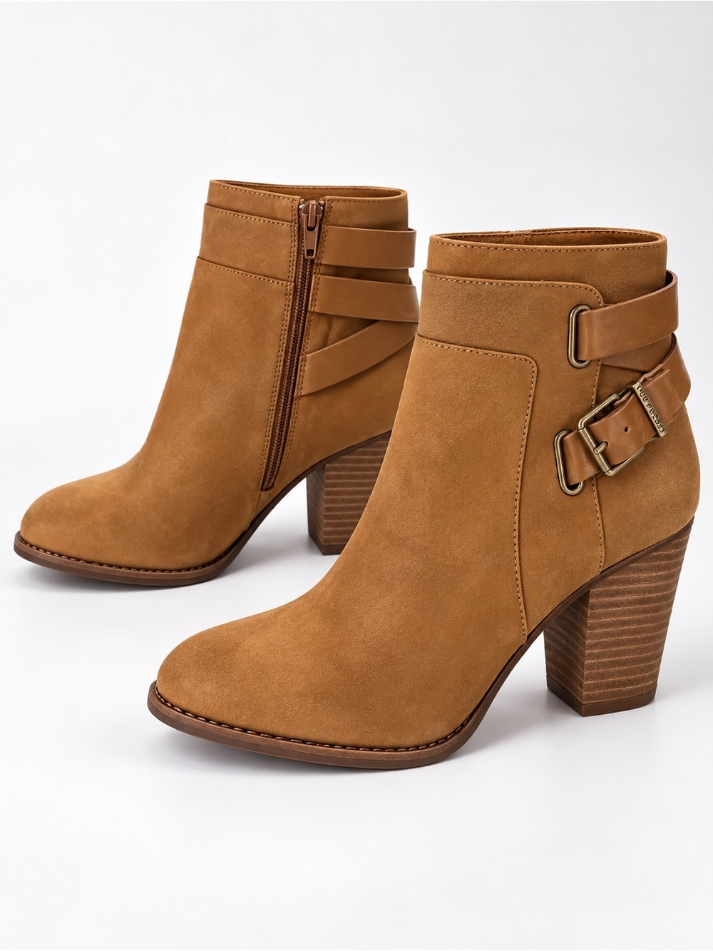 Gianni Bini wedge brown leather strappy wedge boots Size 12M